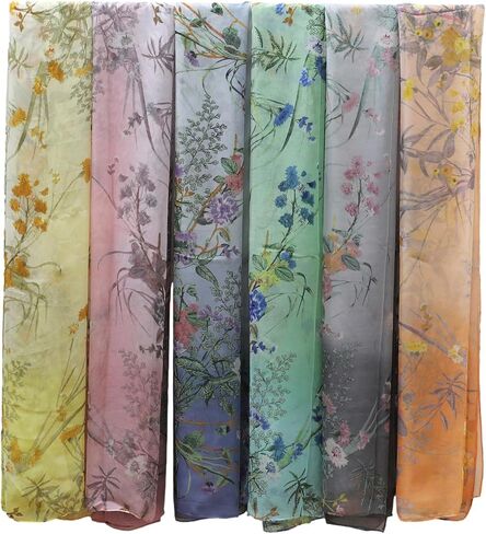 amokk 6 Packs Summer Scarf for Women Lightweight Floral Head Scarf Chiffon Shawl Warp in Saudi Arabia