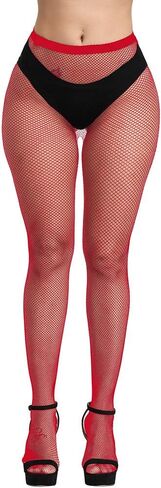 5 PCS Womens Mini Grid Fishnet Stockings, Stretchy Thigh Hight Waist Fishnet Pantyhose Tights in Saudi Arabia