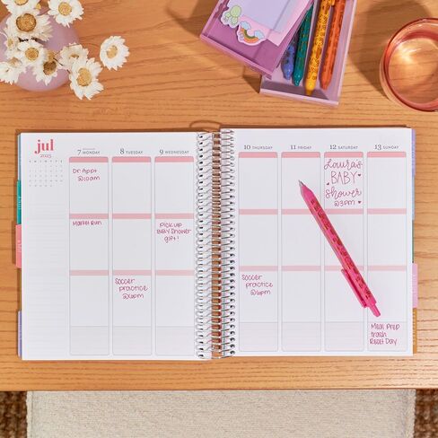 Hello Kitty 12-Month Weekly and Monthly Life Planner (Jan - Dec 2025), 7" x 9" Spiral Planner, Vertical Layout, Platinum Coil, Hello Kitty Meadows Covers, Hello Kitty Pages by Erin Condren in Saudi Arabia