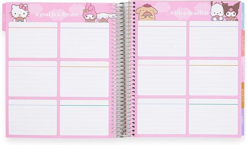 Hello Kitty 12-Month Weekly and Monthly Life Planner (Jan - Dec 2025), 7" x 9" Spiral Planner, Vertical Layout, Platinum Coil, Hello Kitty Meadows Covers, Hello Kitty Pages by Erin Condren in Saudi Arabia