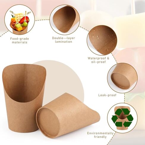 100 مجموعة من أكواب الفحم للاستعمال مرة واحدة سعة 14 أونصة من YLOLUL مع العصي والحقائب والملصقات وأعواد الكوكتيل، صناديق الوجبات الخفيفة من ورق الكرافت البني لاستحمام الطفل (100 كوب + 100 كيس + 100 ملصق + 400 اختيار) in Kuwait