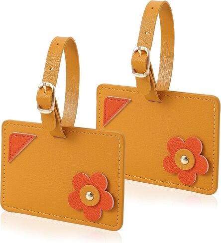 Kevancho Leather Luggage Tags for Suitcases, Bag Tags ID Tags for Luggage Labels for Cruise Ships, Travel Accessories Tags Set (Pink) in Kuwait