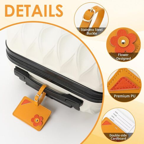 Kevancho Leather Luggage Tags for Suitcases, Bag Tags ID Tags for Luggage Labels for Cruise Ships, Travel Accessories Tags Set (Pink) in Kuwait