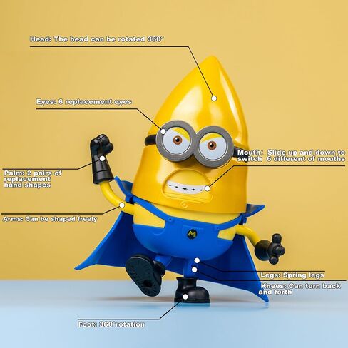 Minions Despicable Me 4 Toys, 4.7 Inch Mega Mel Action Figures，Retractable Eye and 5 Changeable Facial Expressions Minion Model Kits，Gifts for Kids Ages 8 Years & Older in Saudi Arabia