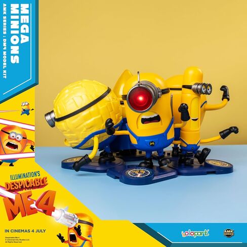 Minions Despicable Me 4 Toys, 4.7 Inch Mega Mel Action Figures，Retractable Eye and 5 Changeable Facial Expressions Minion Model Kits，Gifts for Kids Ages 8 Years & Older in Saudi Arabia