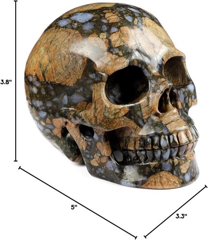 Skullis 2.0 "Que Sera Stone Crystal Skull، منحوتة يدويًا من الأحجار الكريمة للفنون الجميلة، تمثال حجر شفاء الريكي. in Kuwait