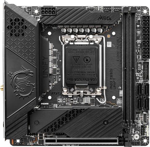 MSI MEG Z690I Unify Gaming Motherboard (Mini ITX, 12th Gen Intel Core, LGA 1700 Socket, DDR5, PCIe 5, 2.5G LAN, M.2 Slots, Wi-Fi 6E) in Saudi Arabia