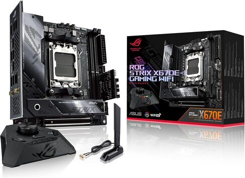 ASUS ROG Strix X570-I Gaming, X570 Mini-ITX Gaming Motherboard, AMD Ryzen 3000 with PCIe 4.0, WiFi 6 (802.11ax), Intel Gigabit Ethernet, SATA 6Gb/s in Kuwait