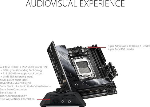 ASUS ROG Strix X570-I Gaming, X570 Mini-ITX Gaming Motherboard, AMD Ryzen 3000 with PCIe 4.0, WiFi 6 (802.11ax), Intel Gigabit Ethernet, SATA 6Gb/s in Kuwait