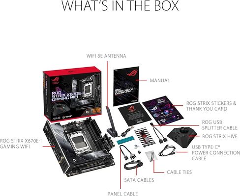 ASUS ROG Strix X570-I Gaming, X570 Mini-ITX Gaming Motherboard, AMD Ryzen 3000 with PCIe 4.0, WiFi 6 (802.11ax), Intel Gigabit Ethernet, SATA 6Gb/s in Kuwait