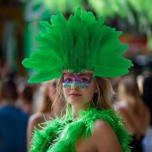 Halloween Feather Headpiece Masquerade Mask Headwear Carnival Showgirl Cosplay Accessories for Women in Saudi Arabia