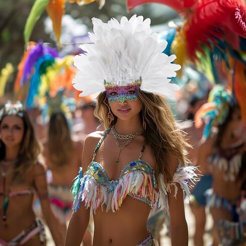Halloween Feather Headpiece Masquerade Mask Headwear Carnival Showgirl Cosplay Accessories for Women in Saudi Arabia