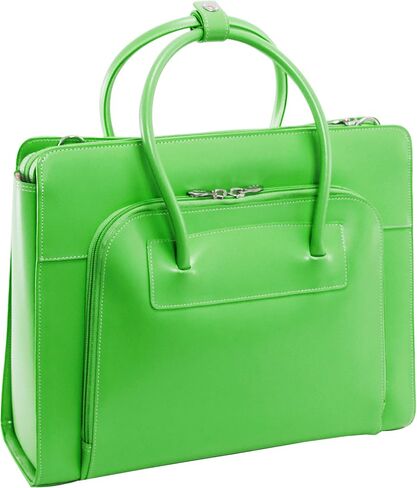 McKlein, W Series, Lake Forest, Top Grain Cowhide Leather, 15" Leather Ladies' Laptop Briefcase w/Removable Sleeve, Green (94331) in Kuwait