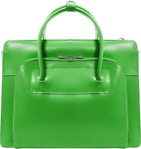 McKlein, W Series, Lake Forest, Top Grain Cowhide Leather, 15" Leather Ladies' Laptop Briefcase w/Removable Sleeve, Green (94331) in Kuwait