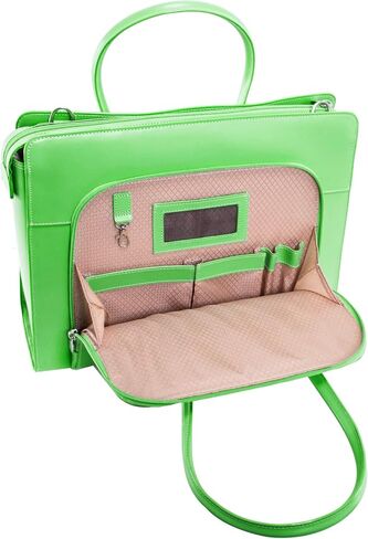 McKlein, W Series, Lake Forest, Top Grain Cowhide Leather, 15" Leather Ladies' Laptop Briefcase w/Removable Sleeve, Green (94331) in Kuwait