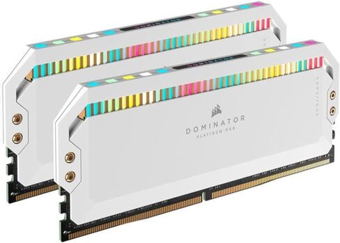 Corsair Dominator Platinum RGB DDR5 32GB (2x16GB) 5600MHz C36 Intel Optimized Desktop Memory (Onboard Voltage Regulation, Patented CORSAIR DHX Cooling, 12 Ultra-Bright CAPELLIX RGB LEDs) White in Saudi Arabia