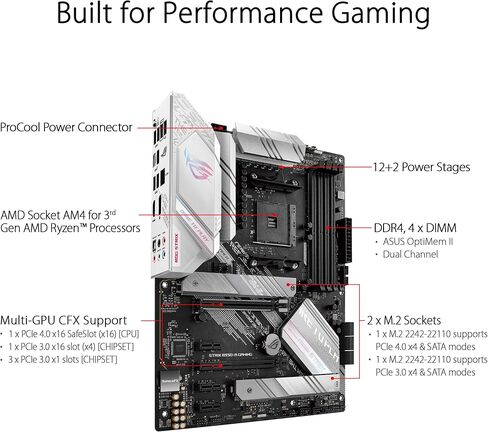 Asus ROG Strix B550-F Gaming WiFi II AMD AM4 (3rd Gen Ryzen) ATX Gaming Motherboard (PCIe 4.0,WiFi 6E, 2.5Gb LAN, BIOS Flashback, HDMI 2.1, Addressable Gen 2 RGB Header and Aura Sync) in Kuwait