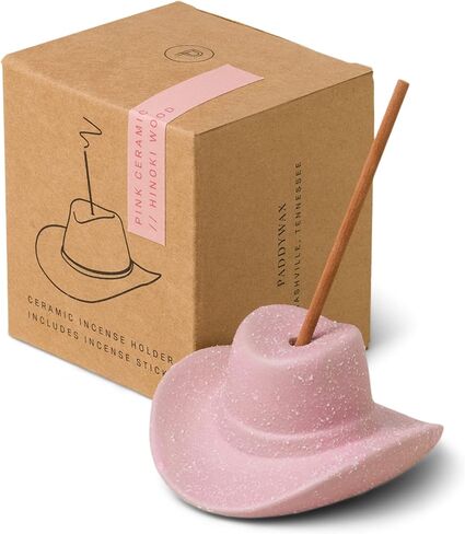 Paddywax Incense Burner Textured Ceramic Cowboy Hat with Incense Sticks, 100-Sticks, Terracotta in Kuwait