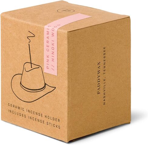 Paddywax Incense Burner Textured Ceramic Cowboy Hat with Incense Sticks, 100-Sticks, Terracotta in Kuwait