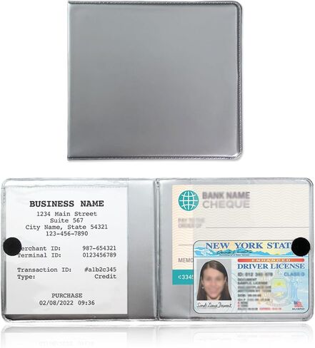 Car Registration and Insurance Holder, 5.25" × 4.75" Auto Document ID Holder Organizer, Driver License Keeper Organizer for Cars, Trucks, SUVs, Universal Car Accessories (Black, 1 PCS) in Saudi Arabia