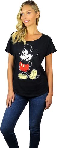 Disney Womens Mickey Mouse Stand Scoop Neck Dolman Tee in Saudi Arabia