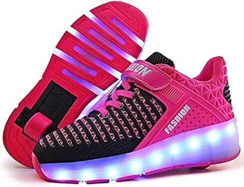 SDSPEED 7 Colors LED Rechargeable Kids Roller Skate Shoes with Single Wheel Shoes Sport Sneaker in Saudi Arabia