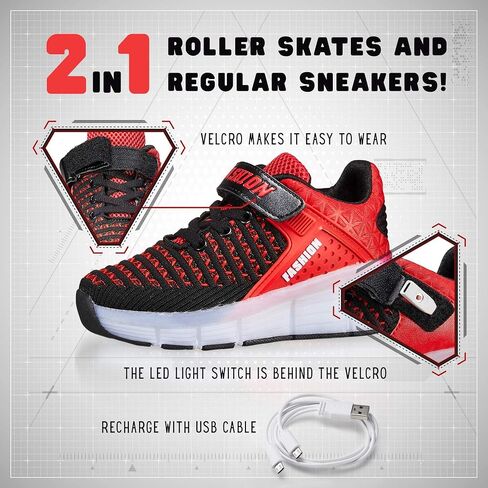 SDSPEED 7 Colors LED Rechargeable Kids Roller Skate Shoes with Single Wheel Shoes Sport Sneaker in Saudi Arabia
