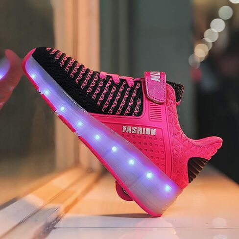 SDSPEED 7 Colors LED Rechargeable Kids Roller Skate Shoes with Single Wheel Shoes Sport Sneaker in Saudi Arabia