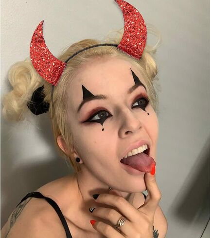 Halloween Devil Horns Headband for Women Party Costume Devil Ear Hairband in Saudi Arabia