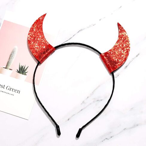Halloween Devil Horns Headband for Women Party Costume Devil Ear Hairband in Saudi Arabia
