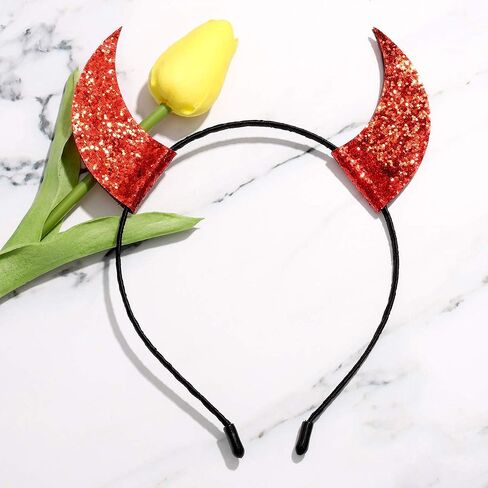 Halloween Devil Horns Headband for Women Party Costume Devil Ear Hairband in Saudi Arabia