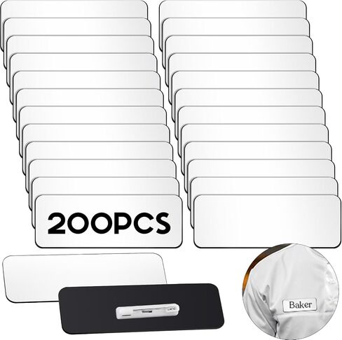 Breling 200 Pcs Name Tags with Pin 1 X 3 Blank Name Tags Badges DIY ID Badge Engraved Label Pin for Office School Retail Stores Employee Students Workers(Gold) in Saudi Arabia