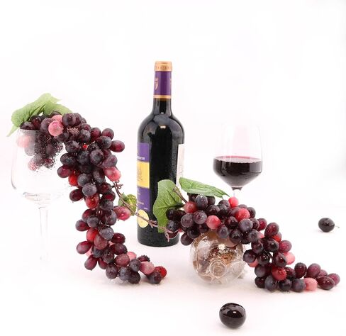 2PCS Simulation of Purple Grapes, Lifelike Rubber Grape Bunches and Fake Grape Bunches, Grape Hanging Ornaments, Photography Props, Food Ornaments and Kitchen Ornaments (24 Grains) in Saudi Arabia