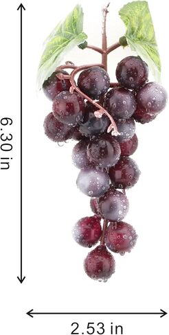 2PCS Simulation of Purple Grapes, Lifelike Rubber Grape Bunches and Fake Grape Bunches, Grape Hanging Ornaments, Photography Props, Food Ornaments and Kitchen Ornaments (24 Grains) in Saudi Arabia