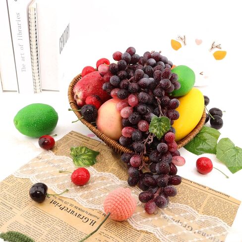 2PCS Simulation of Purple Grapes, Lifelike Rubber Grape Bunches and Fake Grape Bunches, Grape Hanging Ornaments, Photography Props, Food Ornaments and Kitchen Ornaments (24 Grains) in Saudi Arabia