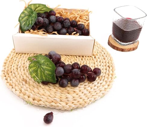 2PCS Simulation of Purple Grapes, Lifelike Rubber Grape Bunches and Fake Grape Bunches, Grape Hanging Ornaments, Photography Props, Food Ornaments and Kitchen Ornaments (24 Grains) in Saudi Arabia