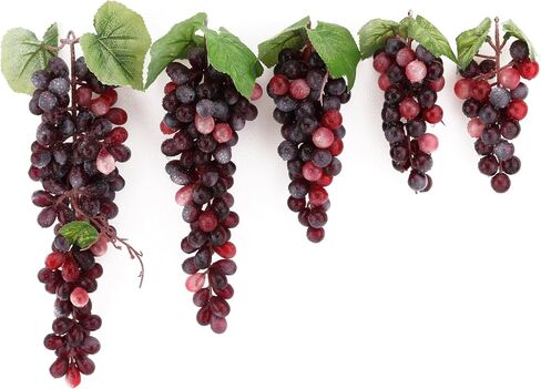 2PCS Simulation of Purple Grapes, Lifelike Rubber Grape Bunches and Fake Grape Bunches, Grape Hanging Ornaments, Photography Props, Food Ornaments and Kitchen Ornaments (24 Grains) in Saudi Arabia