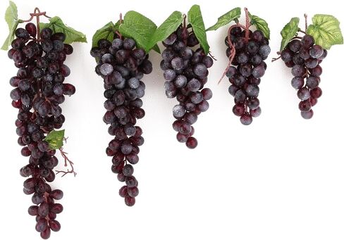 2PCS Simulation of Purple Grapes, Lifelike Rubber Grape Bunches and Fake Grape Bunches, Grape Hanging Ornaments, Photography Props, Food Ornaments and Kitchen Ornaments (24 Grains) in Saudi Arabia