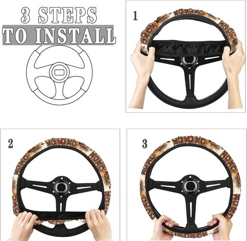 UNICEU Rainbow Boho Ethnic Tie Dye Print Car Steering Wheel Cover Stretch-On Anti-Slip Fashion Print Universal Fit,Keep Warm Comfortable for Car SUV in Kuwait