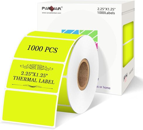 ملصق طباعة حرارية مربعة مقاس 2.25 × 1.25 بوصة من PARLAIM، 1000 قطعة مقاومة للتمزق، ملصق باركود أخضر فلوري مقاوم للدموع، ملصق ترميز الألوان in Kuwait