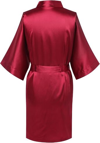 Women's Satin Kimono Robes Short Silky Robe Bride Bridesmaids Wedding Party Loungewear in Saudi Arabia