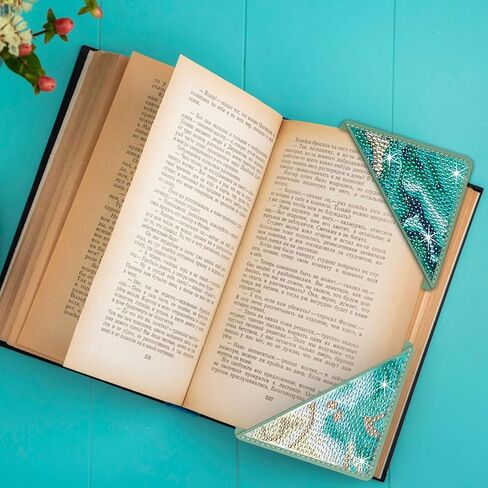 علامات مرجعية للرسم الفني الماسي، 8 قطع من مجموعات الفن الماسي اللطيفة للبالغين، مجموعة علامات مرجعية للزاوية الصغيرة لمحبي الكتب للنساء (المحيط) in Kuwait