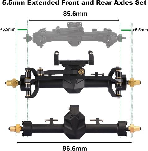 SCX24 Axles, CVD 52° Max Steering Angle SCX24 Axles, +5.5mm Widened SCX24 Upgrades for 1/24 RC Crawler Axial SCX24 Deadbolt JLU C10 Bronco Gladiator in Saudi Arabia
