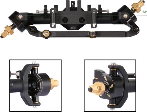 SCX24 Axles, CVD 52° Max Steering Angle SCX24 Axles, +5.5mm Widened SCX24 Upgrades for 1/24 RC Crawler Axial SCX24 Deadbolt JLU C10 Bronco Gladiator in Saudi Arabia