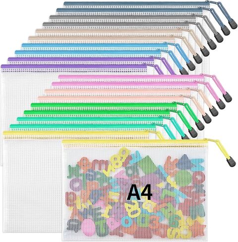 20 قطعة من أكياس جارلينك الشبكية بسحاب، 8 أحجام من أكياس الألغاز بسحاب، وأكياس بسحاب مقاومة للماء لتنظيم الفصل الدراسي، وتخزين ألعاب الطاولة، والسفر، والمكتب، واللوازم المدرسية، 10 ألوان in Kuwait