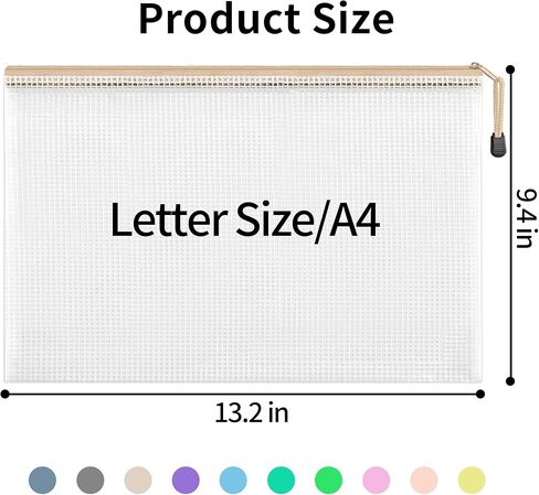 20 قطعة من أكياس جارلينك الشبكية بسحاب، 8 أحجام من أكياس الألغاز بسحاب، وأكياس بسحاب مقاومة للماء لتنظيم الفصل الدراسي، وتخزين ألعاب الطاولة، والسفر، والمكتب، واللوازم المدرسية، 10 ألوان in Kuwait