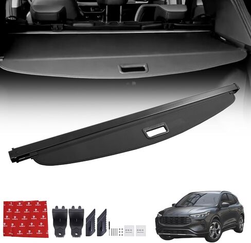 غطاء شحن صيفي قابل للسحب متوافق مع 2020-2024 Ford Escape Shielding Shade Security Shade Tonneau غطاء حماية خصوصية الأمتعة مضاد للسرقة، أسود مضاد للظهور، خصوصية الأمتعة in Kuwait