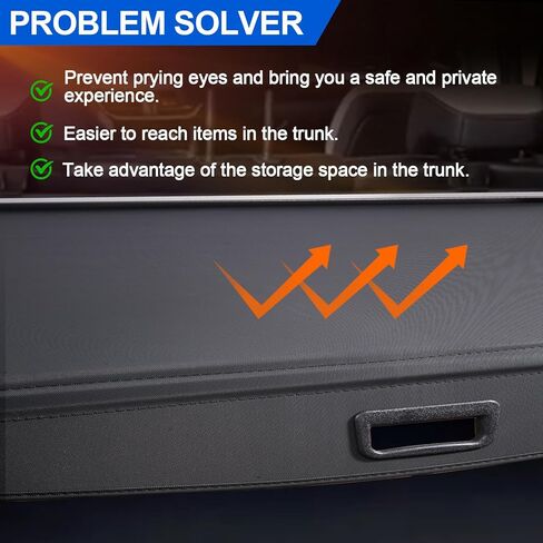 غطاء شحن صيفي قابل للسحب متوافق مع 2020-2024 Ford Escape Shielding Shade Security Shade Tonneau غطاء حماية خصوصية الأمتعة مضاد للسرقة، أسود مضاد للظهور، خصوصية الأمتعة in Kuwait