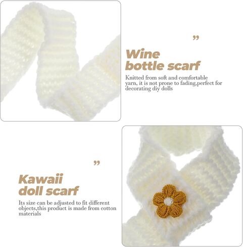 10pcs mini doll DIY doll scarf mini scarf kawaii doll scarf party favor doll supply doll accessory wine bottle scarf tiny scarf mini house doll scarf replaceable cotton white in Saudi Arabia