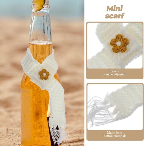 10pcs mini doll DIY doll scarf mini scarf kawaii doll scarf party favor doll supply doll accessory wine bottle scarf tiny scarf mini house doll scarf replaceable cotton white in Saudi Arabia
